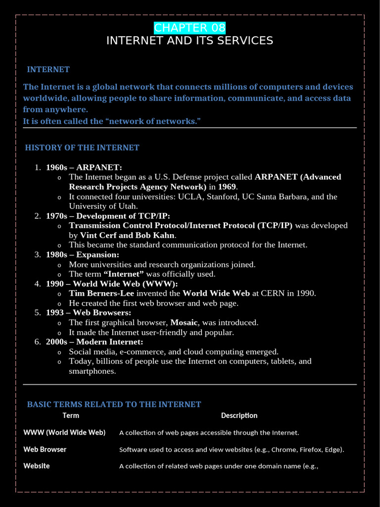 Internet Services Overview and History | PDF | World Wide Web ...