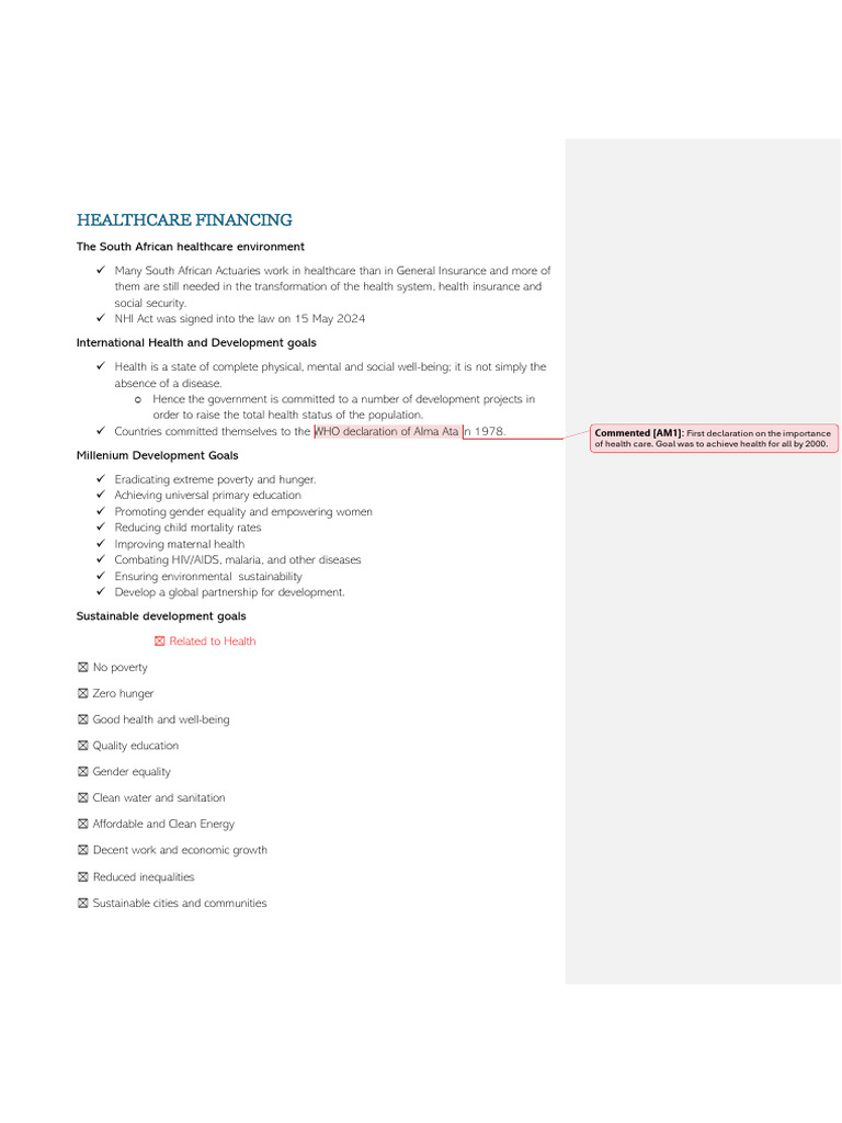 Healthcare Financing | PDF | Millennium Development Goals | Health Care