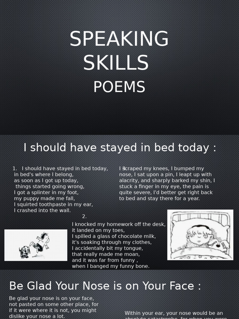 Fun Poems for Developing Speaking Skills | PDF