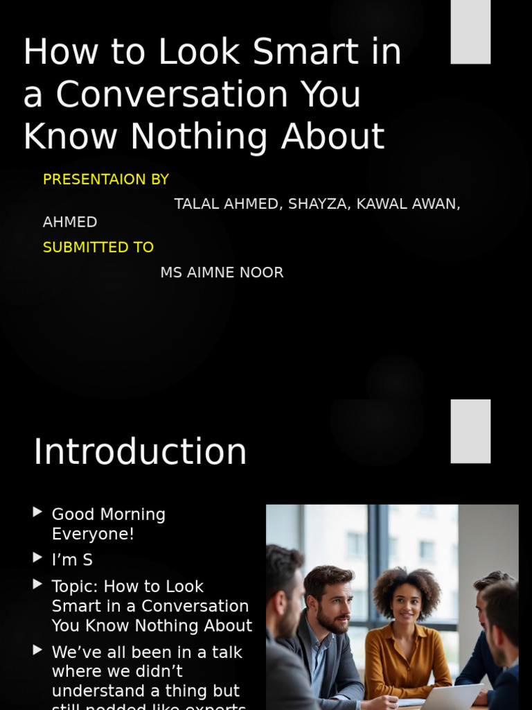 Engish How to Look Smart in a Conversation With Images | PDF