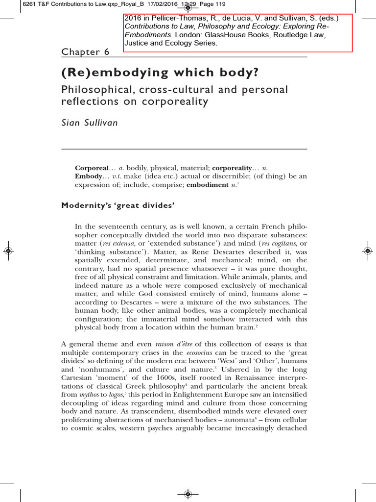 Reembodying Corporeality in Modernity | PDF | Discourse | Soul