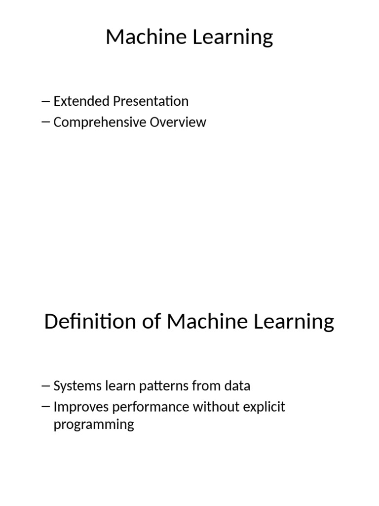 Comprehensive Machine Learning Overview | PDF | Machine Learning ...