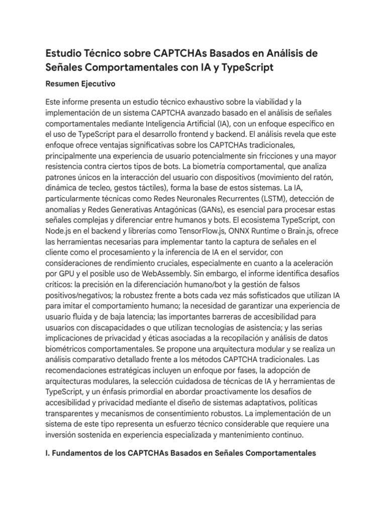 CAPTCHAs Avanzados con IA y TypeScript | PDF | Inteligencia artificial ...