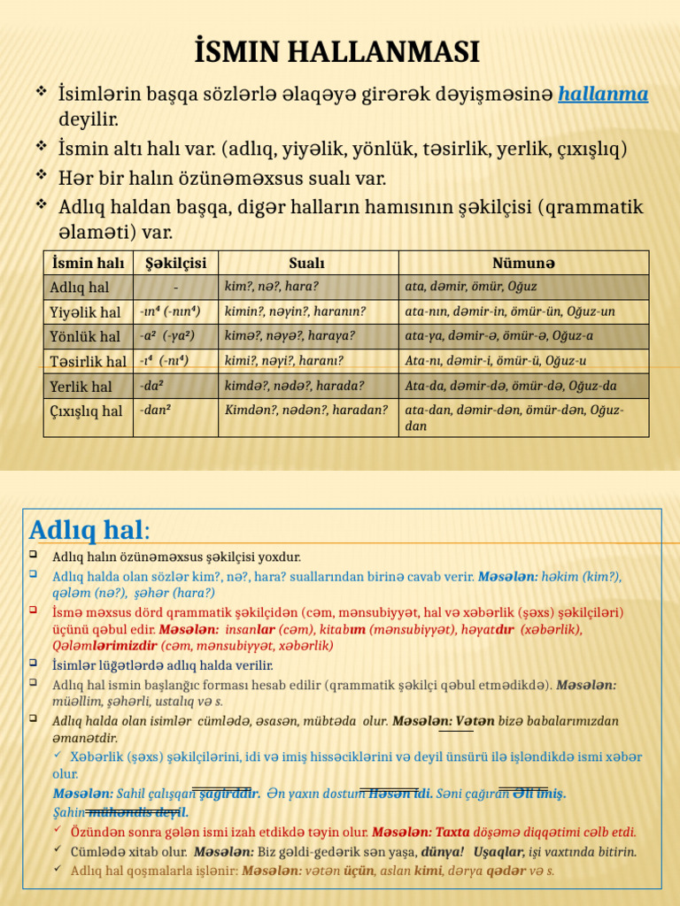 İsmin hallanmasI | PDF