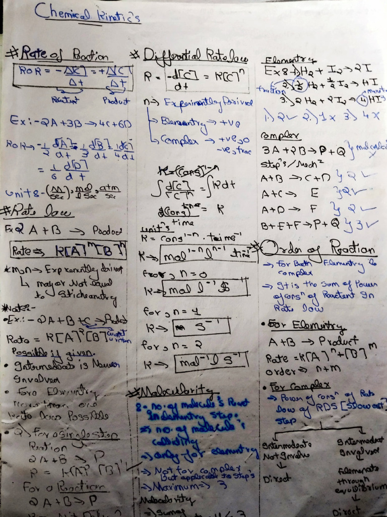 Chemical Rate Analysis and Metrics | PDF