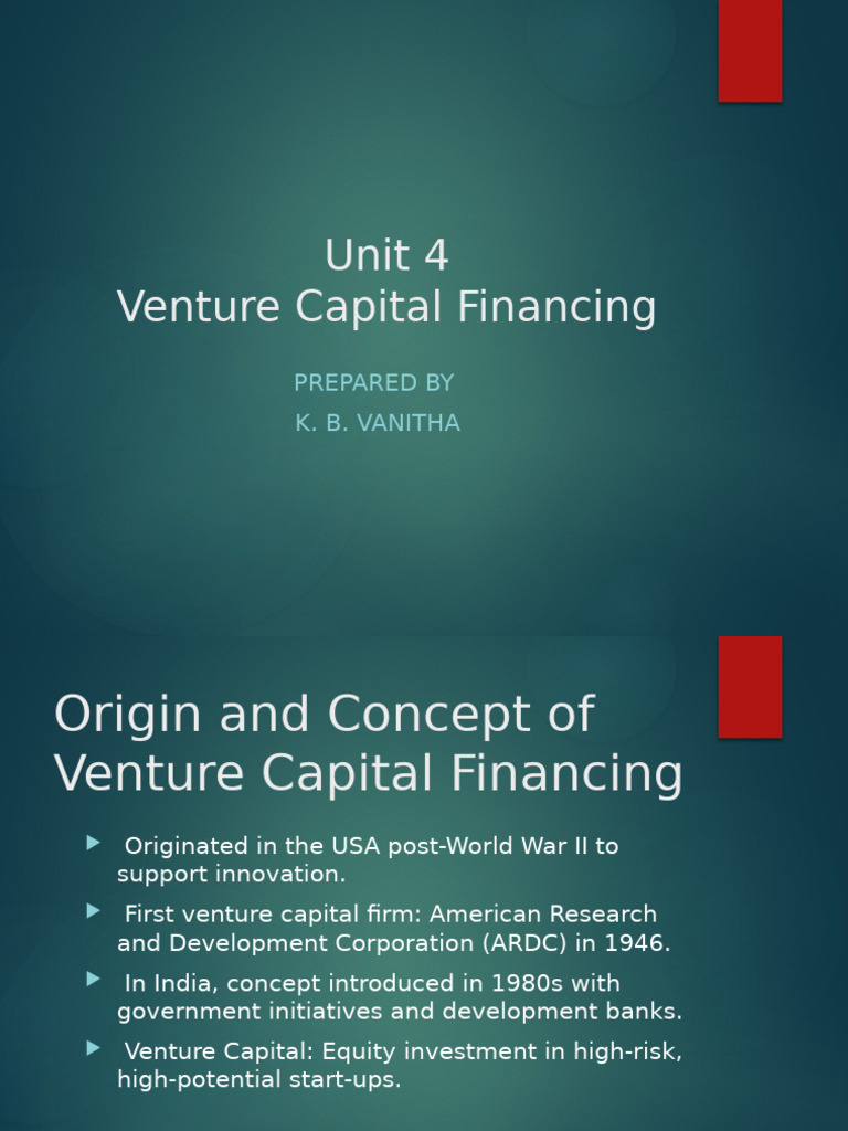 Venture Capital Financing Overview | PDF | Venture Capital | Corporate ...