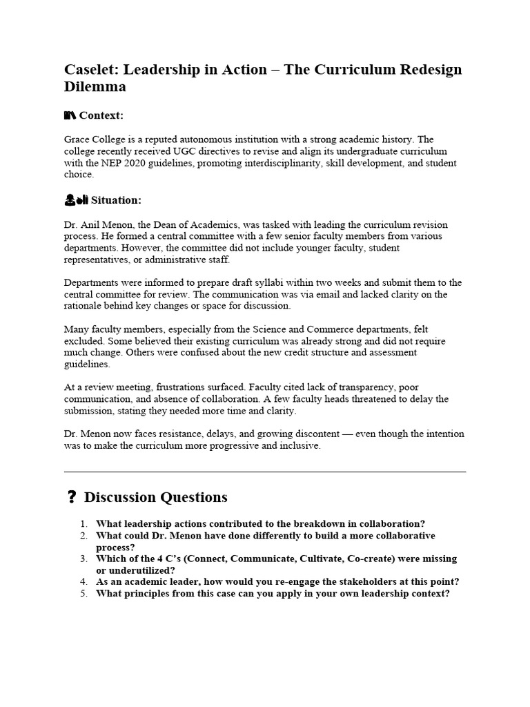 Caselet LeadershipDilemma 250729 154234 | PDF