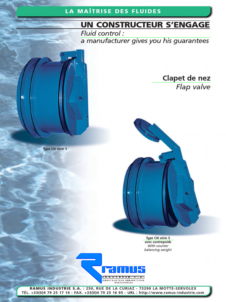 Clapets De Nez CN Caract ristiques Et Options PDF G nie Du 