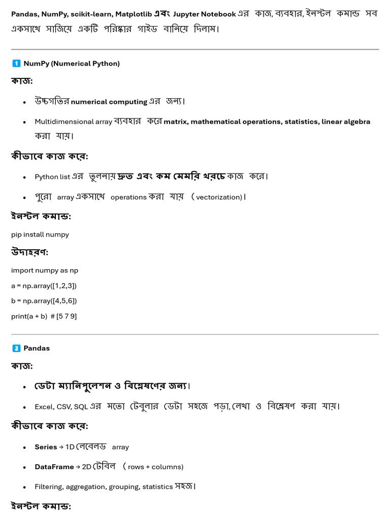 Libraries Install Comand | PDF