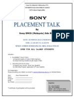 Placement Talk Sony