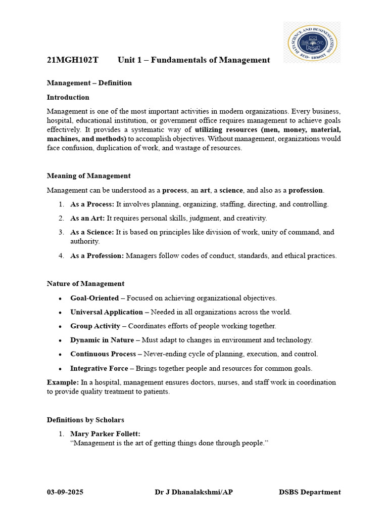 Fundamentals of Management Overview | PDF | System | Economies