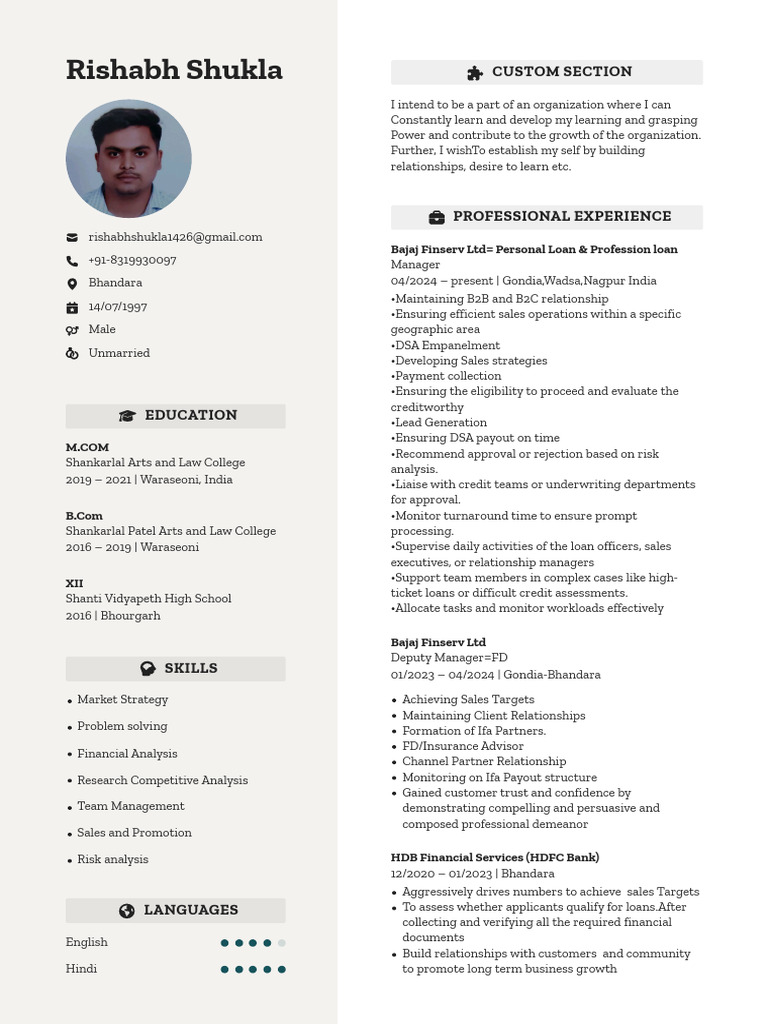 Rishabh Shukla FlowCV Resume 20250907 | PDF | Sales | Business