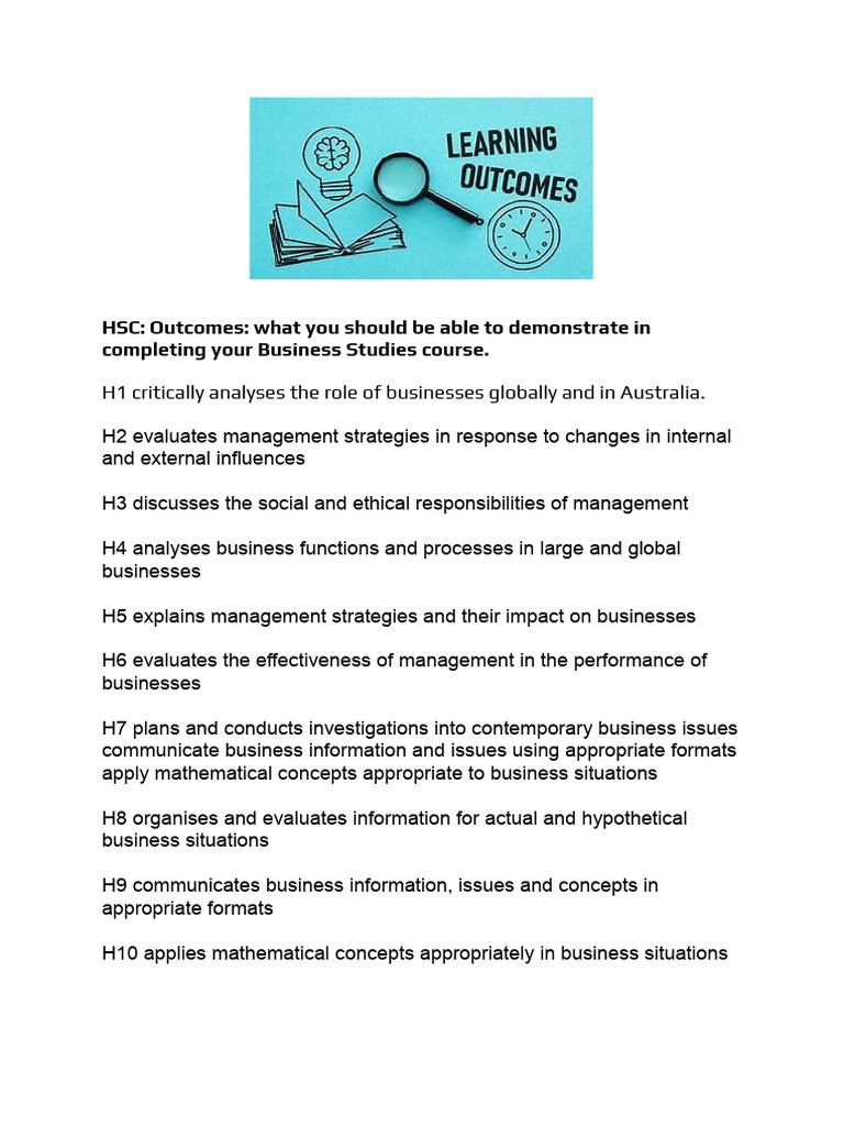 Outcomes & Syllabus Dot Points HSC.docx | PDF | Equity (Finance ...