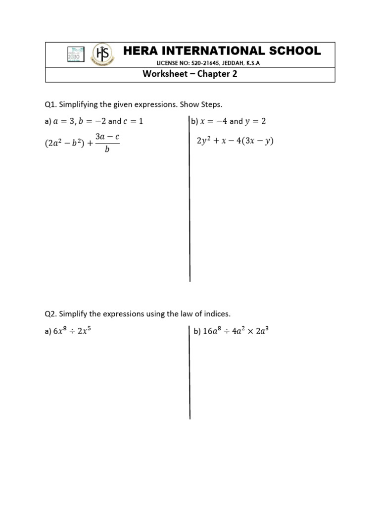 Algebra Expressions and Simplification Guide | PDF