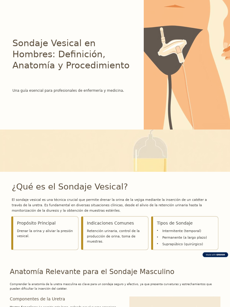Sondaje Vesical Masculino: Guía Completa | PDF | Sistema genitourinario ...