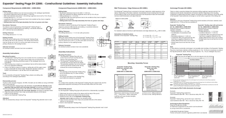 Expander® Sealing Plug Assembly Guide | PDF | Drilling | Engineering ...