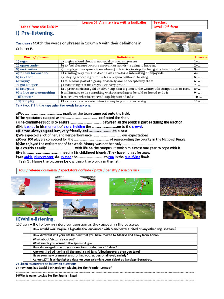 Footballer Interview: David Beckham Insights | PDF | David Beckham ...