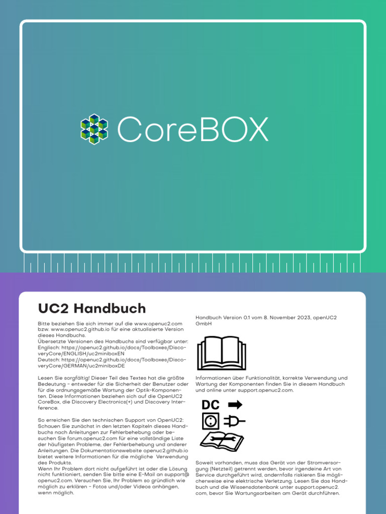 CoreBOX UC2 User Manual Guide | PDF | Optics | Atomic