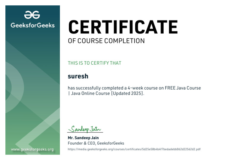 Certificate: of Course Completion | PDF