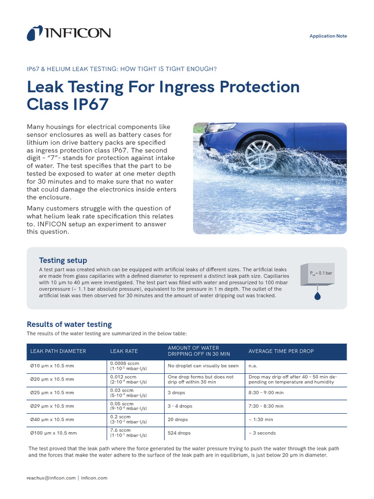 IP67 Helium Leak Testing Insights | PDF | Leak | Water