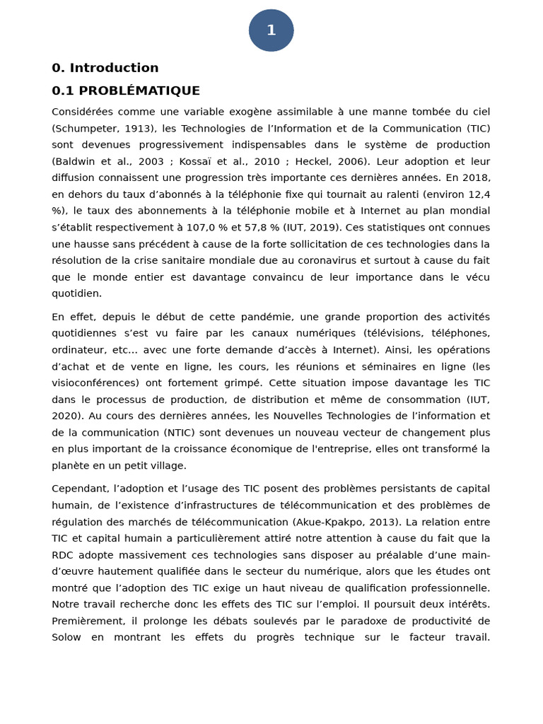 Impact des TIC sur l'emploi en RDC | PDF | Technologies de l ...