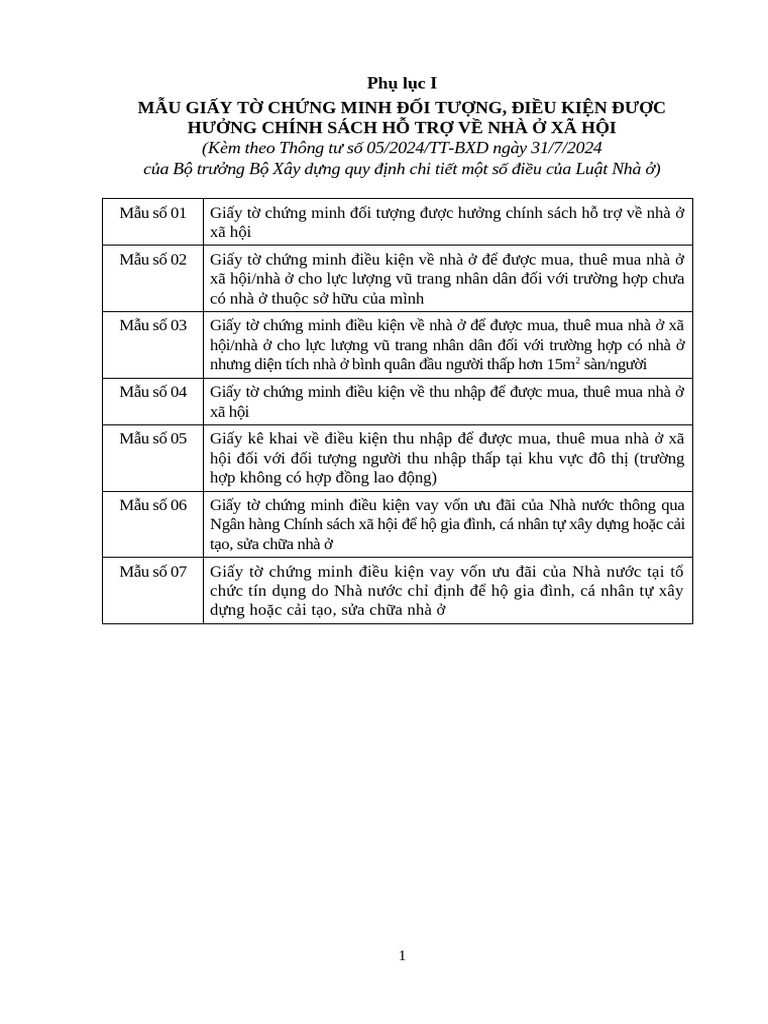Phu Luc Thong Tu 05 | PDF
