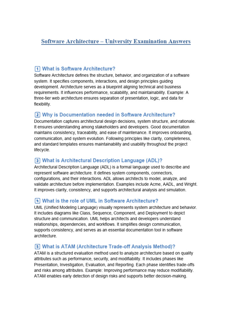 Main SA Notes | PDF | Software Development Process | Software Architecture
