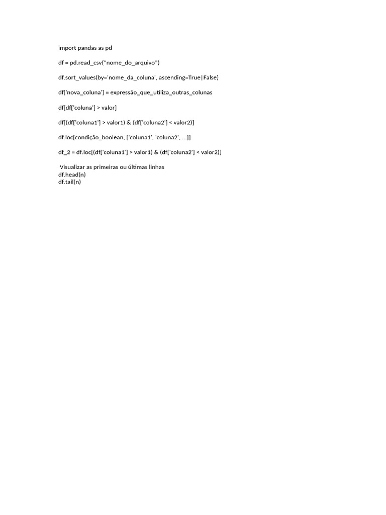 Manipulação de DataFrames com Pandas | PDF