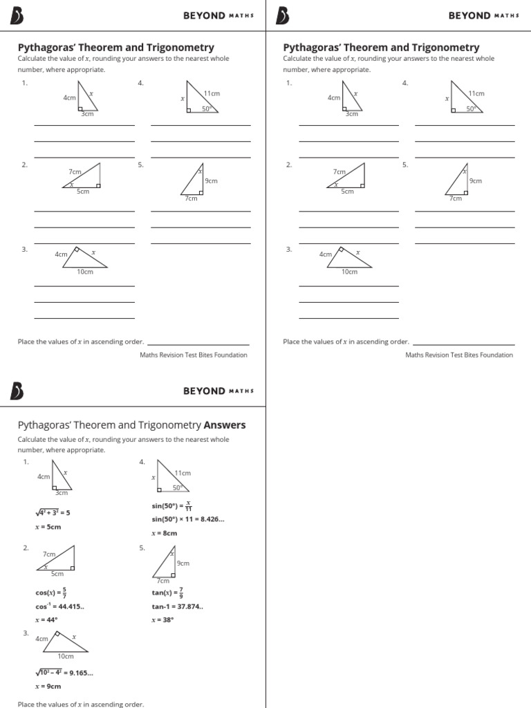 32 Pythagoras' Theorem and Trigonometry | PDF | Trigonometry ...