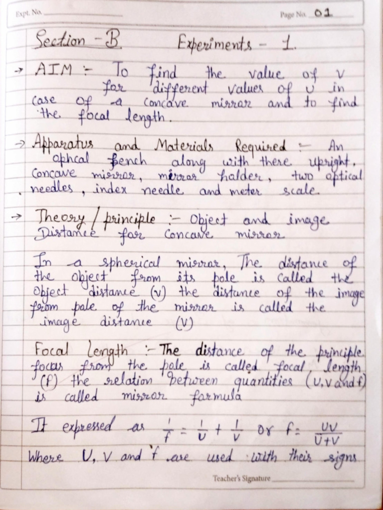 Sec B Physics Practical Part 1 | PDF