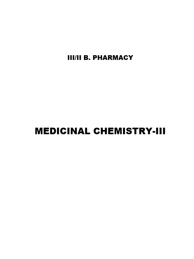 Medicinal Chemistry III Practical Manual | PDF | Acid | Titration