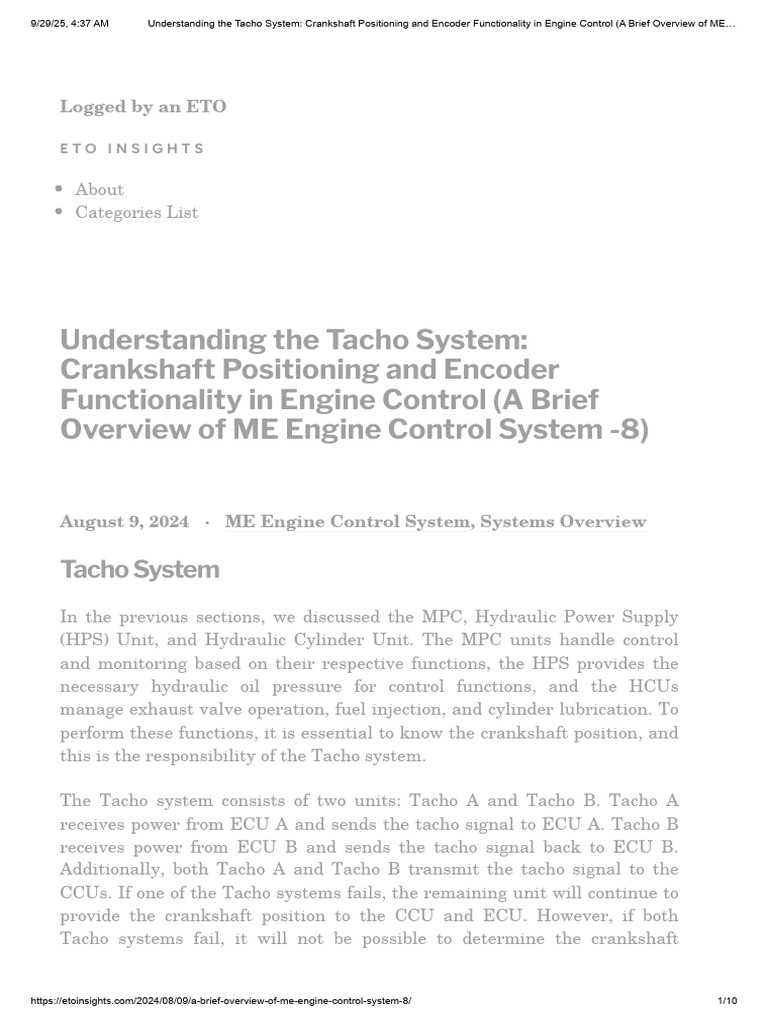 Tacho System: Crankshaft Positioning Explained | PDF | Gear ...