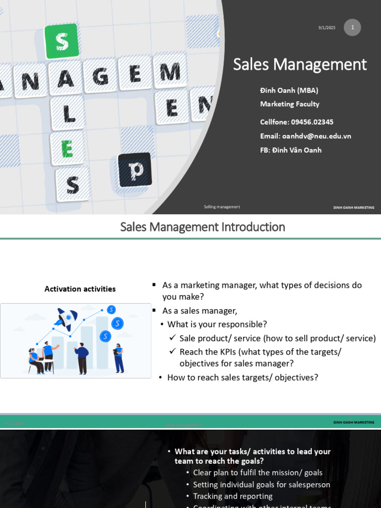 Sales Management Strategies Overview | PDF | Sales | Marketing