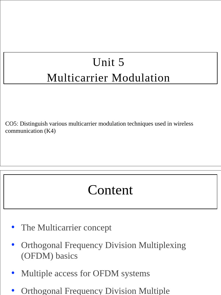 Multicarrier Modulation Techniques Explained | PDF