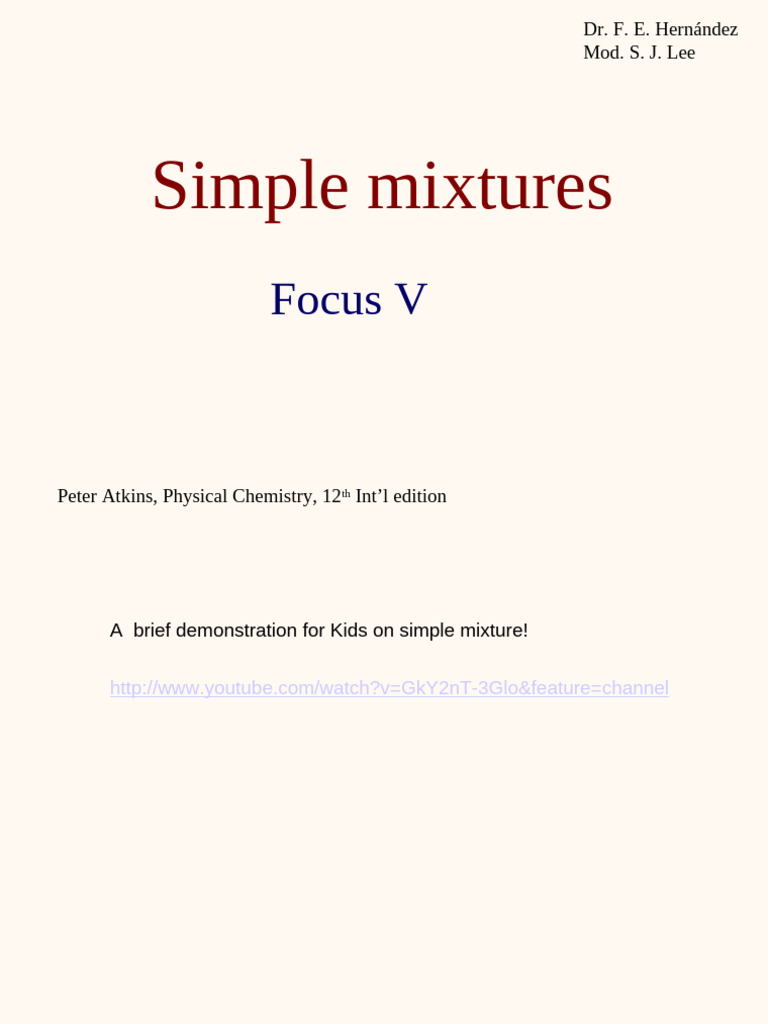 Understanding Simple Mixtures in Chemistry | PDF | Physical Chemistry ...