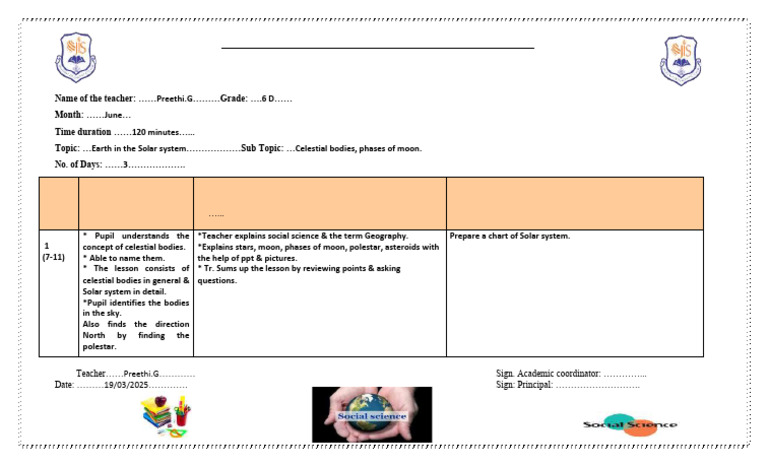 Sample - Lesson-Plan - SS Std-6 - Week - 1 | PDF