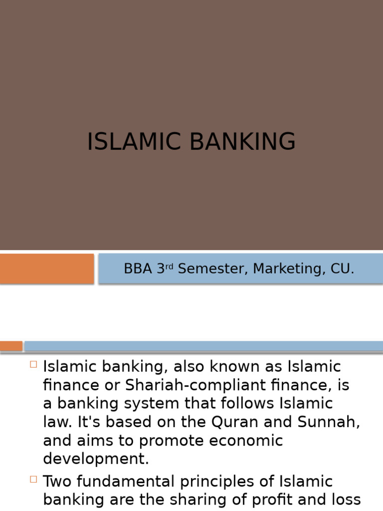 Overview of Islamic Banking Principles | PDF | Islamic Banking And ...