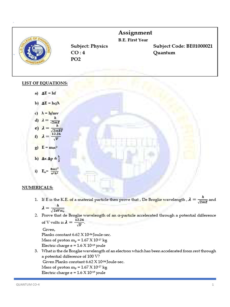 Quantum CO-4 BE01000021 - 230825 | PDF | Electronvolt | Electron
