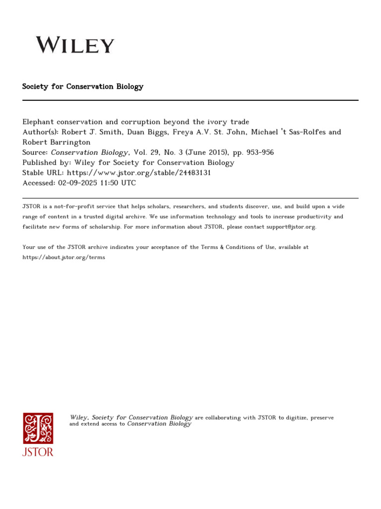 Elephant Conservation and Corruption Beyond The Ivory Trade | PDF ...