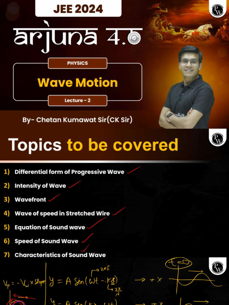Wave Motion 02 - Class Notes - Arjuna JEE 4.0 2024 | PDF