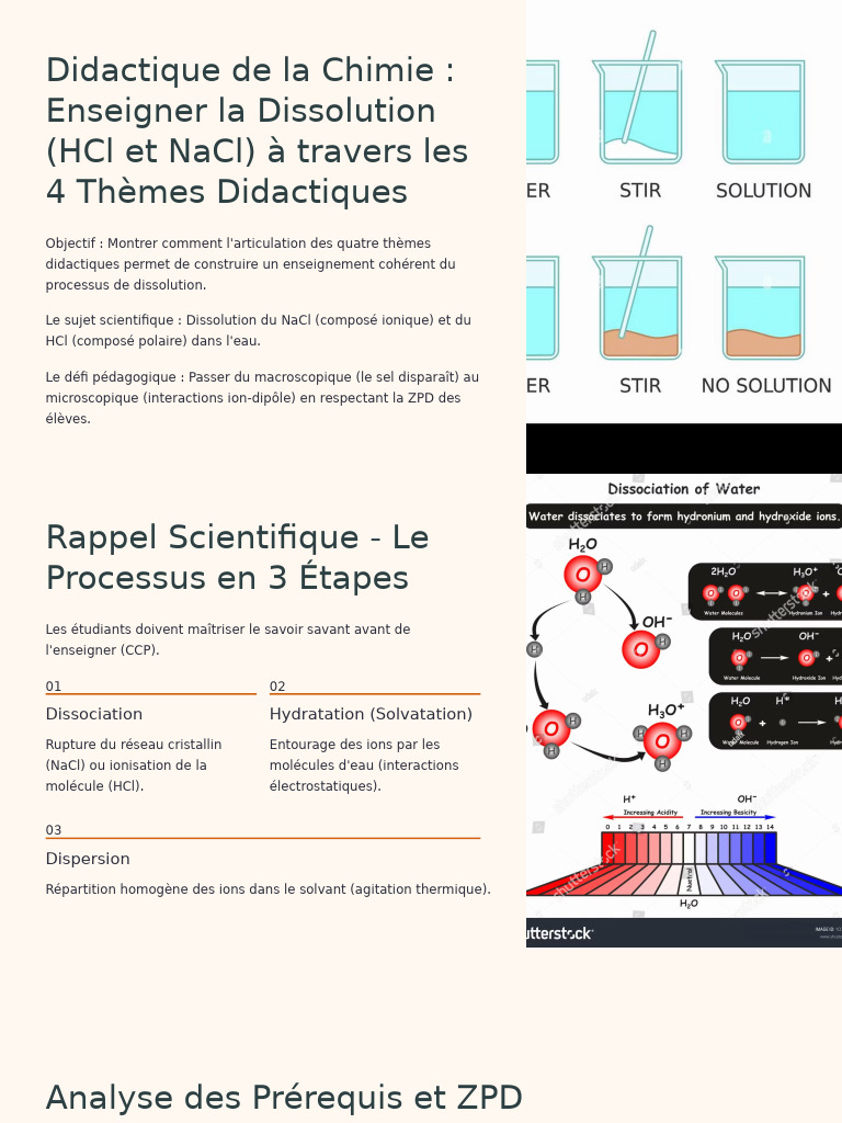 Enseigner la Dissolution : NaCl et HCl | PDF | Solvatation | Ion