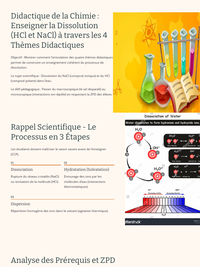 Enseigner la Dissolution : Approche Didactique | PDF | Solvatation | Ion
