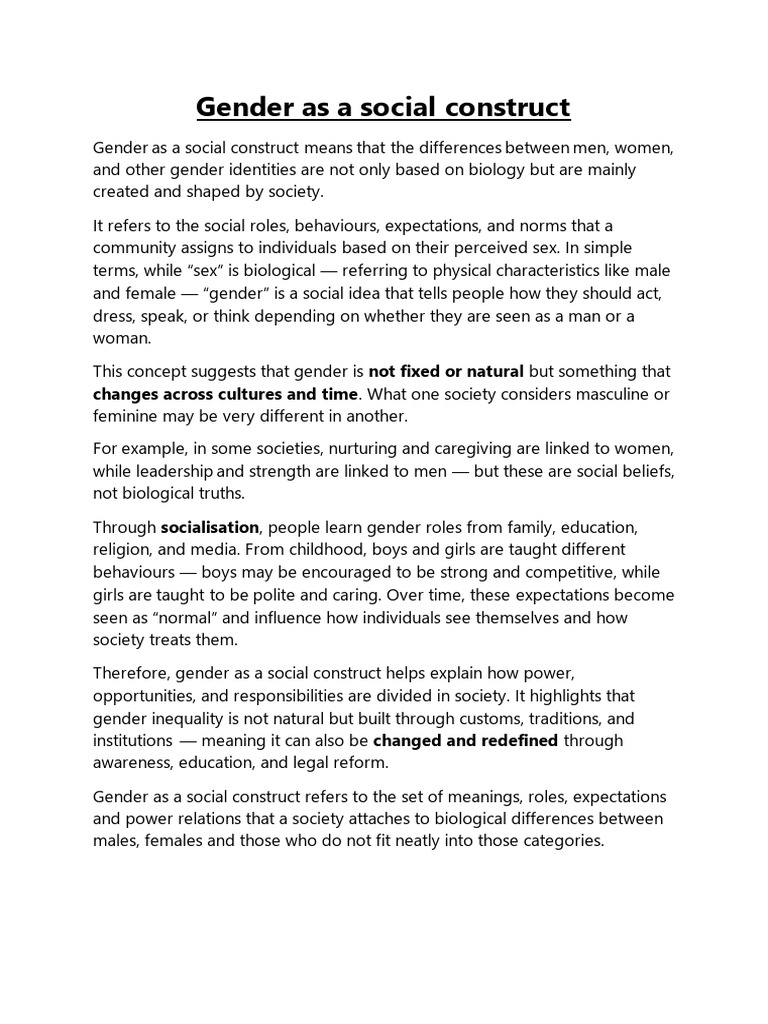 Understanding Gender as a Social Construct | PDF | Gender Studies | Gender