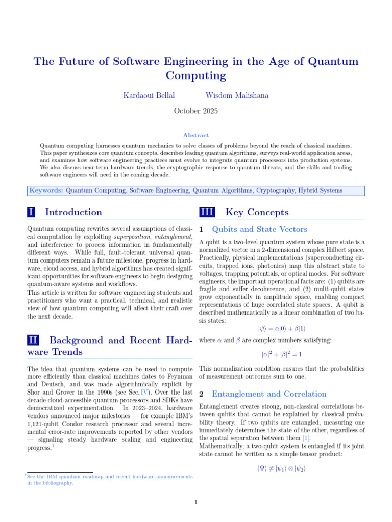 Quantum Computing's Impact on Software Engineering | PDF | Quantum ...