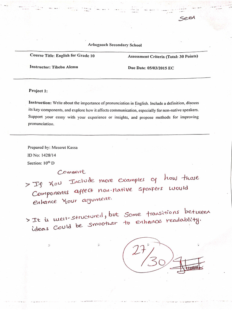 Graded Written Paper | PDF