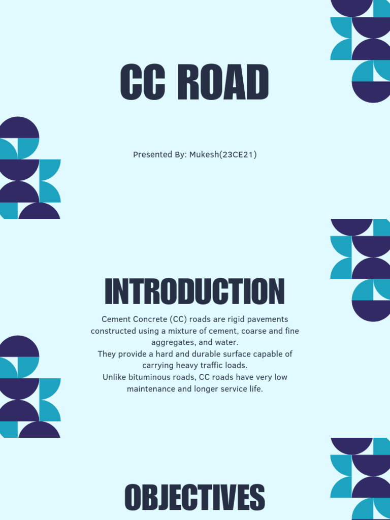 Cement Concrete Road Construction Guide | PDF | Concrete | Road Surface