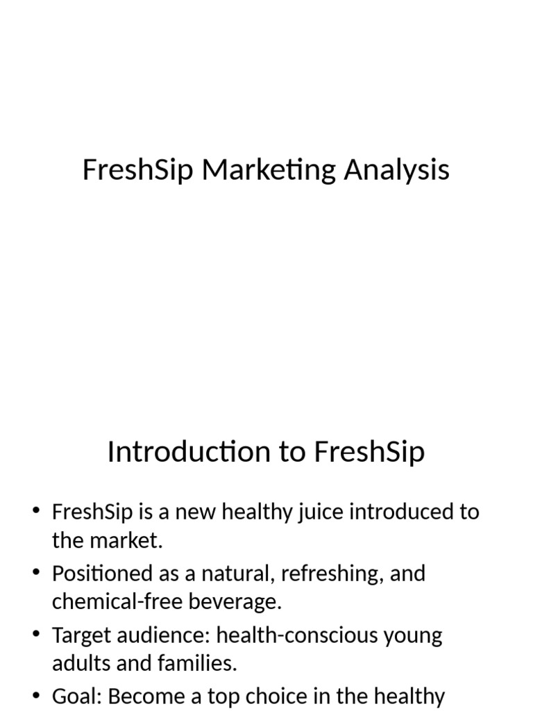 Freshsip Marketing Analysis | PDF