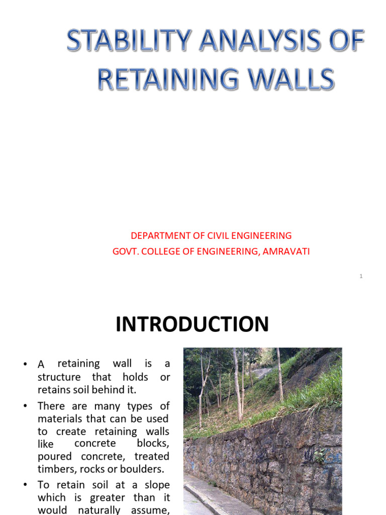 Types and Stability of Retaining Walls | PDF | Civil Engineering ...