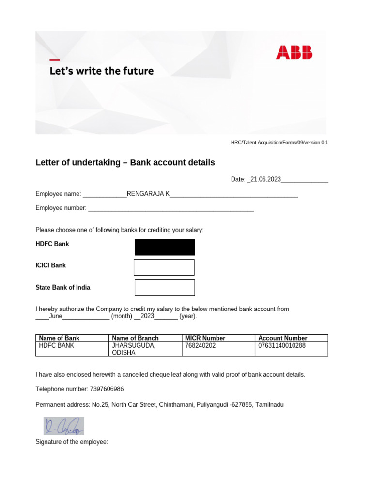 Letter of Undertaking (Bank) in 31 ENG 2022 r1 | PDF