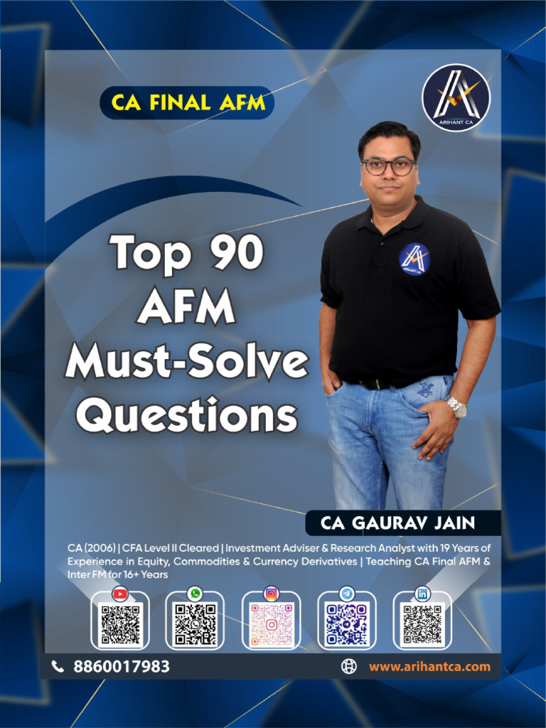 CA FINAL AFM Top 90 AFM Must Solve Questions With Solution by CA | PDF